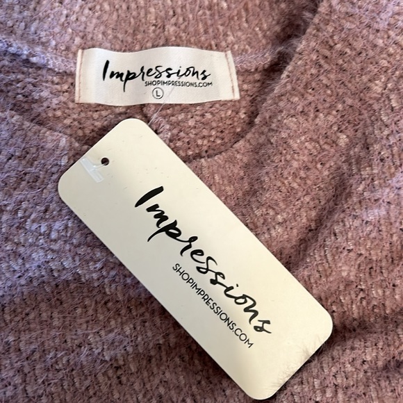 NEW Impressions Women’s Oversized Dusty Rose Sweater Size Large L NWT - Picture 3 of 9